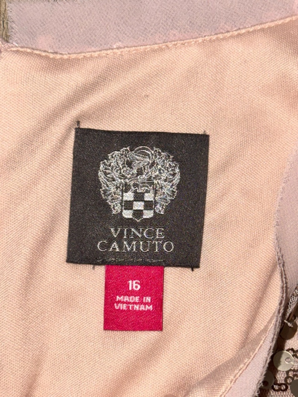Vince Camuto Women's Rose Gold Sequin Sleeveless Shift Dress, Size 16 - Picture 8 of 10